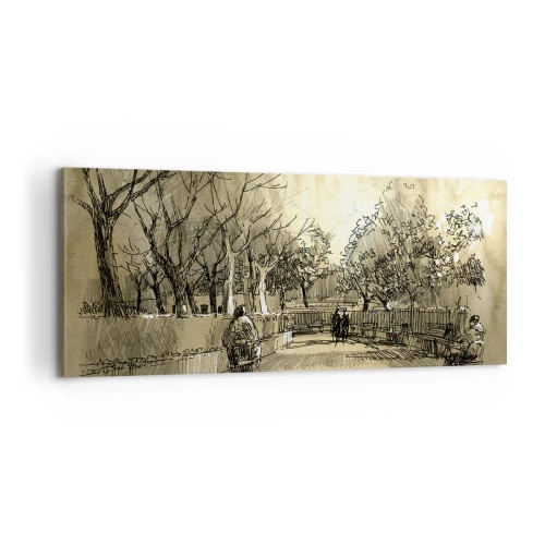 Impression sur toile - Image sur toile - Un moment arrêté avec une plume - 100x40 cm