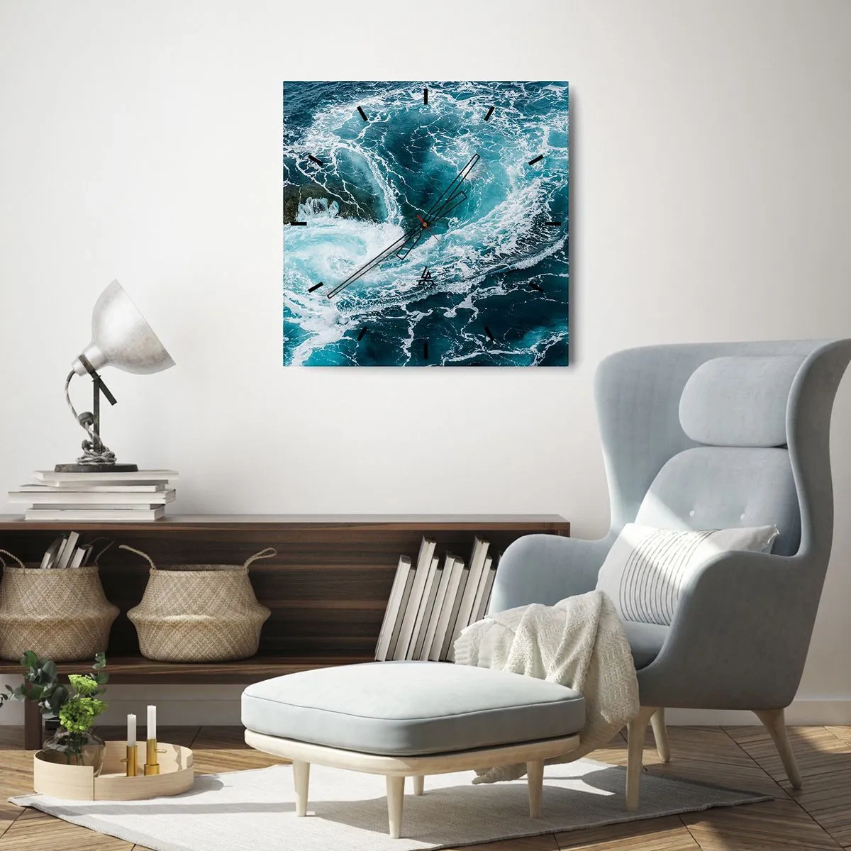 Horloge murale - Pendule murale - La porte vers le centre de la Terre - 40x40 cm