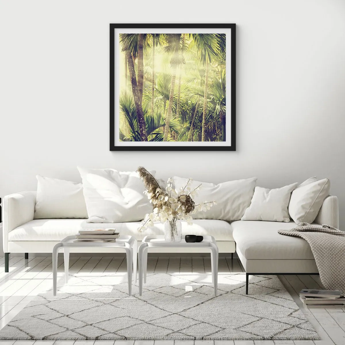 Affiche dans un cadre noir - Poster - Nature enflammée - 50x50 cm