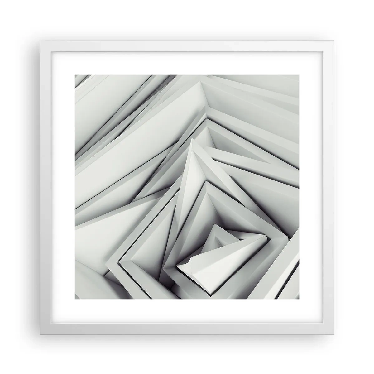 Affiche dans un cadre blanc - Poster - Bourgeon d’angles vifs - 40x40 cm