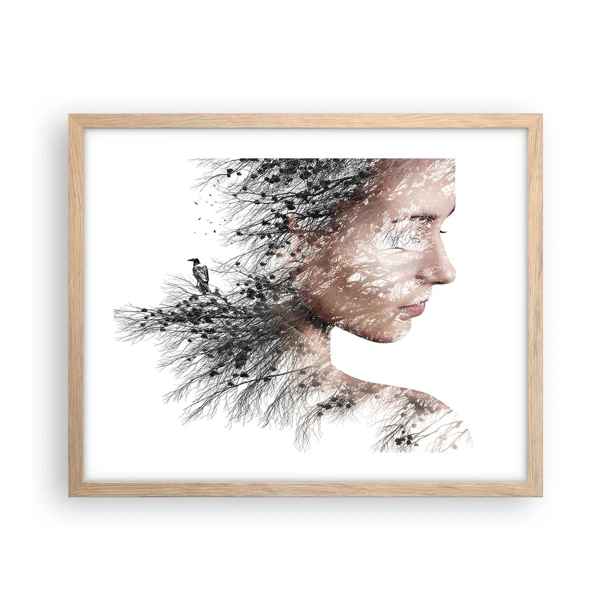 Affiche dans un chêne clair - Poster - L'âme de la forêt - 50x40 cm