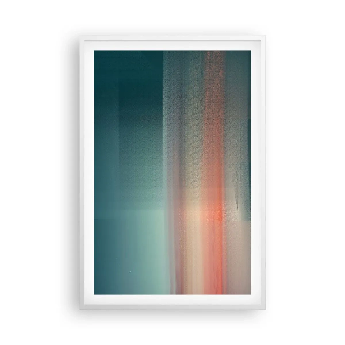 Affiche dans un cadre blanc - Poster - Résumé : vagues de lumière - 61x91 cm