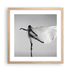 Affiche dans un chêne clair - Poster - Légèreté et grâce - 40x40 cm