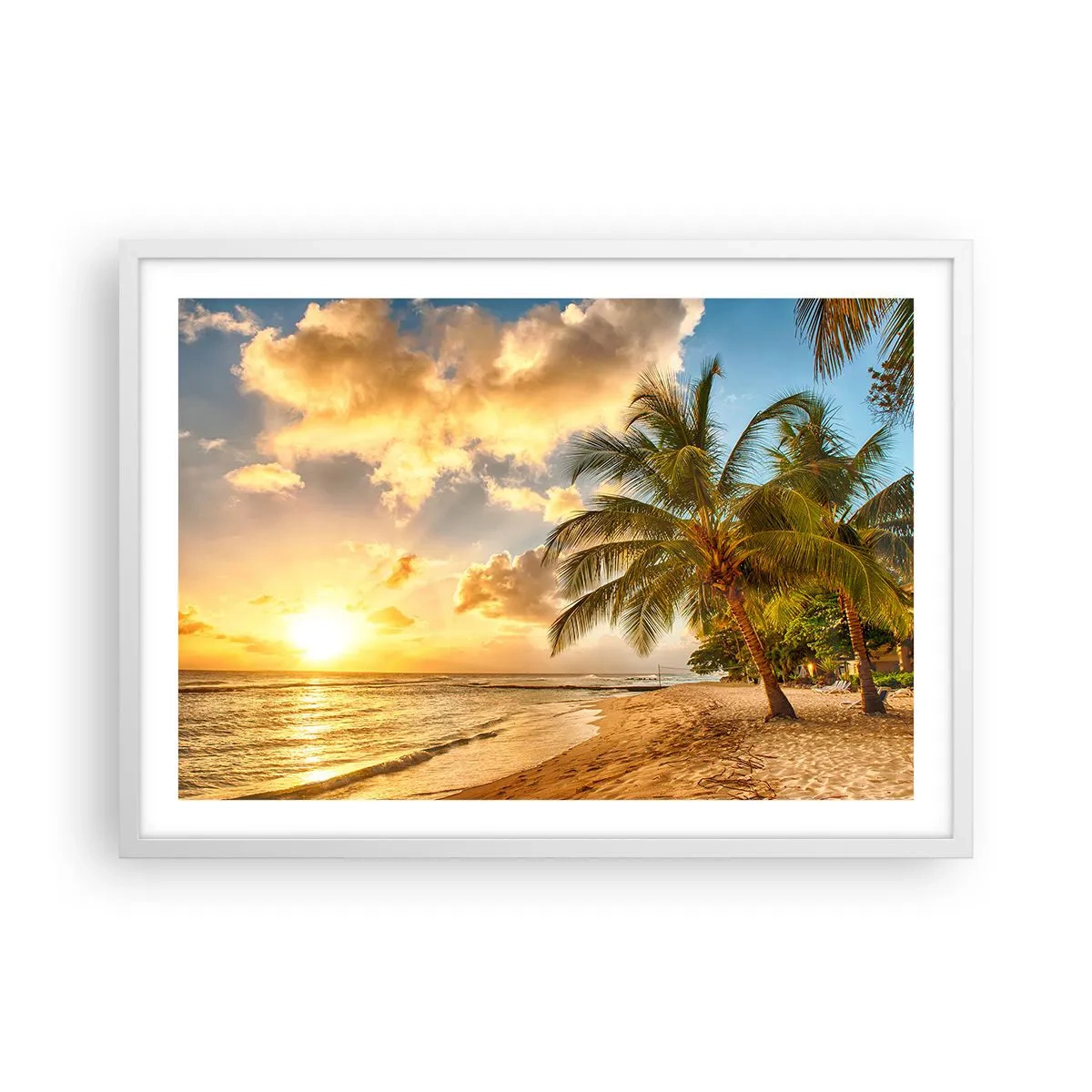 Affiche dans un cadre blanc - Poster - Été éternel, toujours des vacances - 70x50 cm