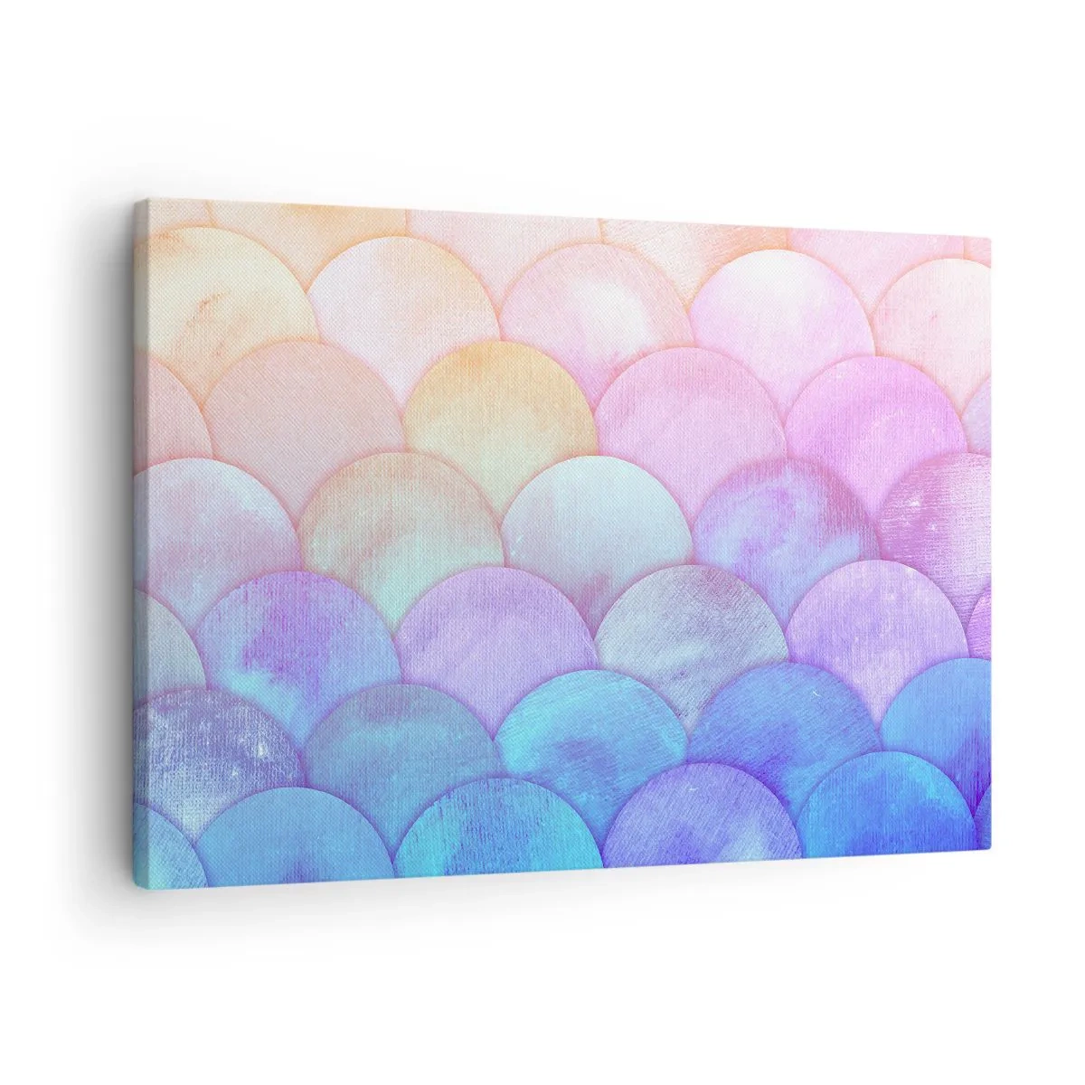 Impression sur toile - Image sur toile - Échelles abstraites aux tons pastel - 70x50cm - Écailles de perles - Décoration murale moderne pour le salon et la chambre ARTTOR