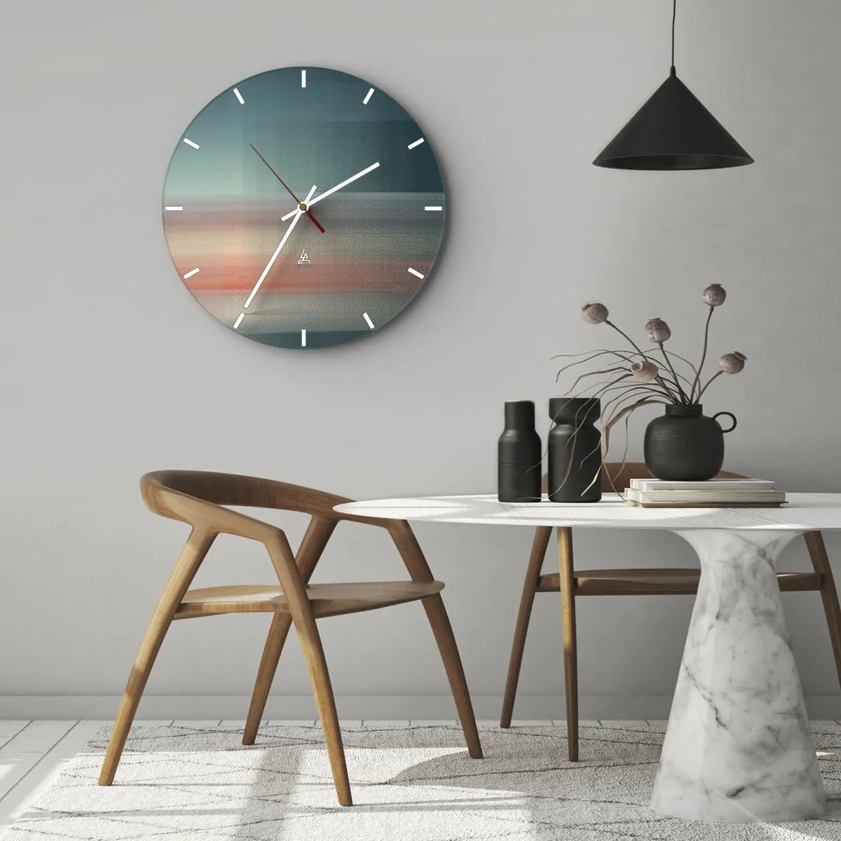 Horloge murale - Pendule murale - Résumé : vagues de lumière - 40x40 cm