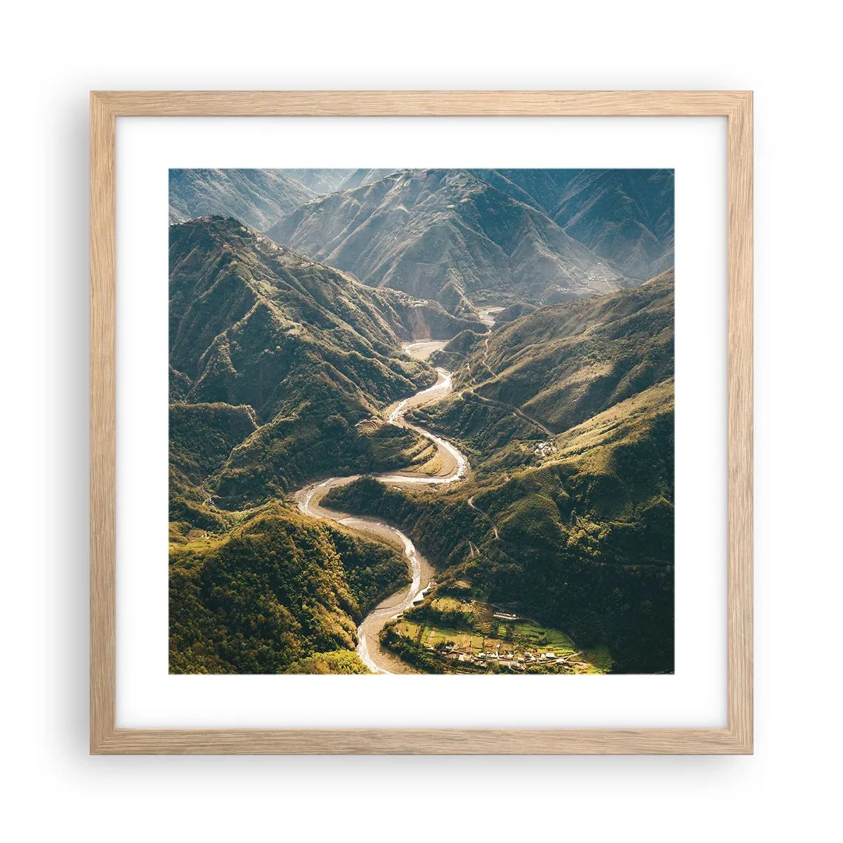 Affiche dans un chêne clair - Poster - Directement du coeur des montagnes - 40x40 cm