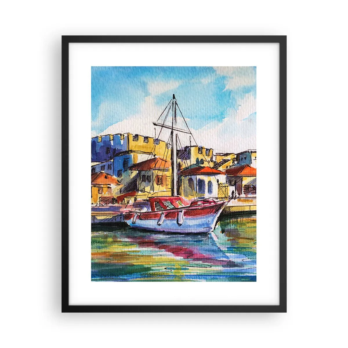 Affiche dans un cadre noir - Poster - Après-midi arc-en-ciel - 40x50 cm