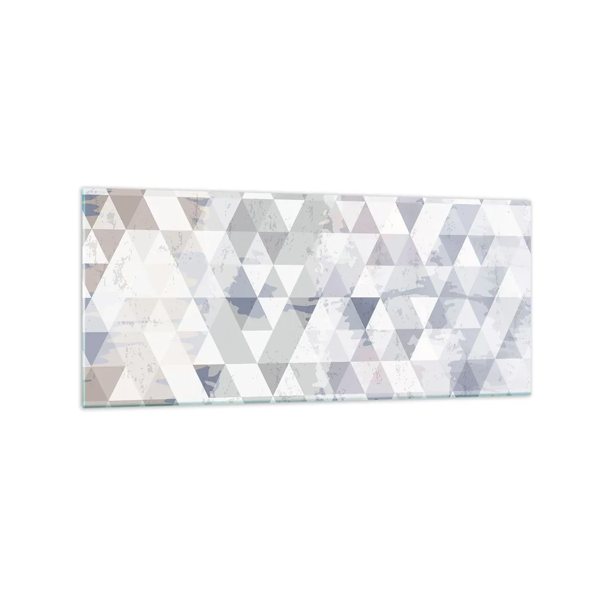 Impression sur verre - Image sur verre - Motif géométrique triangulaire dans des tons pastel - 120x50cm - En rythme de trois - Décoration murale moderne pour le salon et la chambre ARTTOR