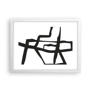 Affiche dans un cadre blanc - Poster - Conception noir et blanc - 40x30 cm