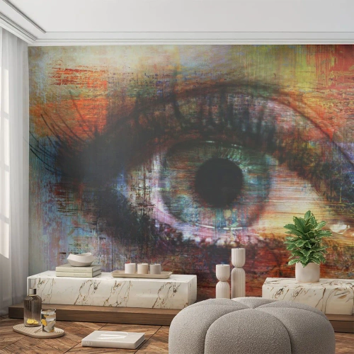 Papier Peint Autocollant Deluxe Sticker - Vous pouvez jeter un coup d'œil dans l'âme - Abstraction, Œil, Morceau - 350x256 cm