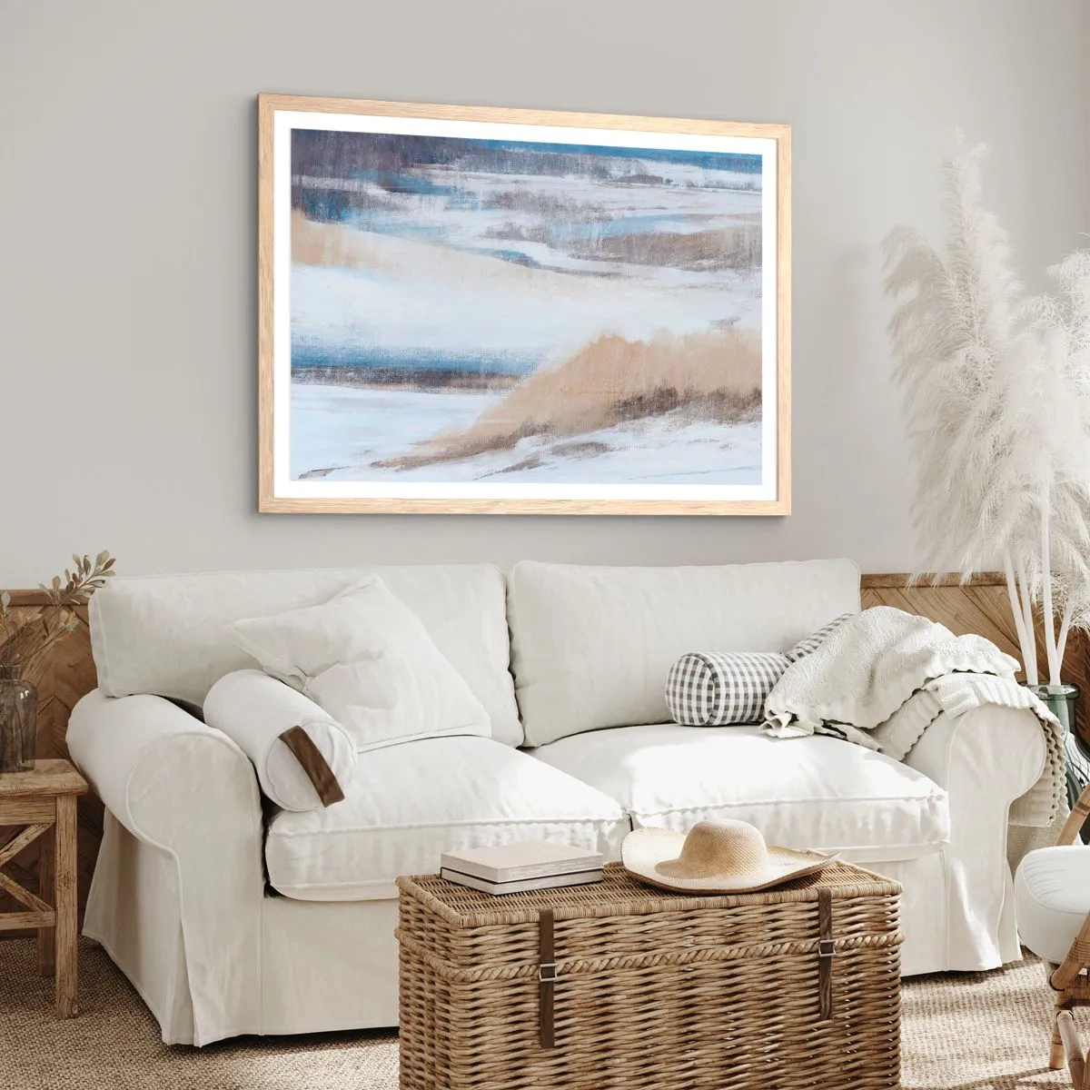 Affiche dans un chêne clair - Poster - Composition hivernale - 100x70 cm