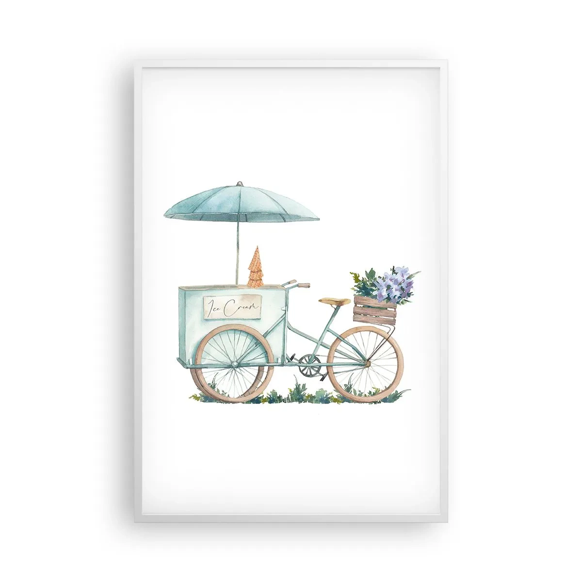 Affiche dans un cadre blanc - Poster - Doux souvenir d'été - 61x91 cm