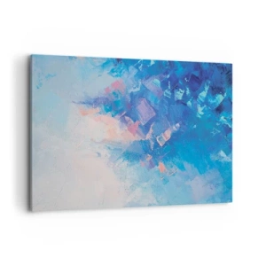 Impression sur toile - Image sur toile - Composition abstraite dans les tons de bleu et de rose - 120x80cm - Abstraction hivernale - Décoration murale moderne pour le salon et la chambre ARTTOR