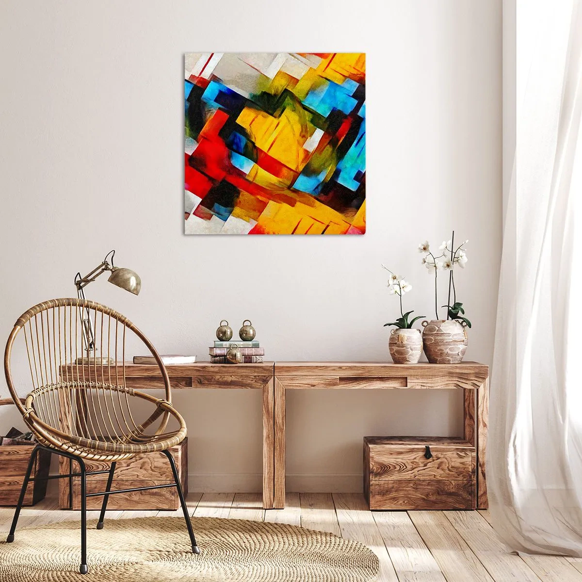 Impression sur toile - Image sur toile - Une superposition multicolore - 60x60 cm