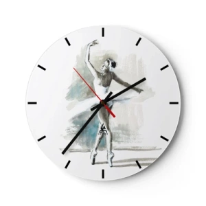 Horloge murale - Pendule murale - Enchantement du cygne - 40x40 cm