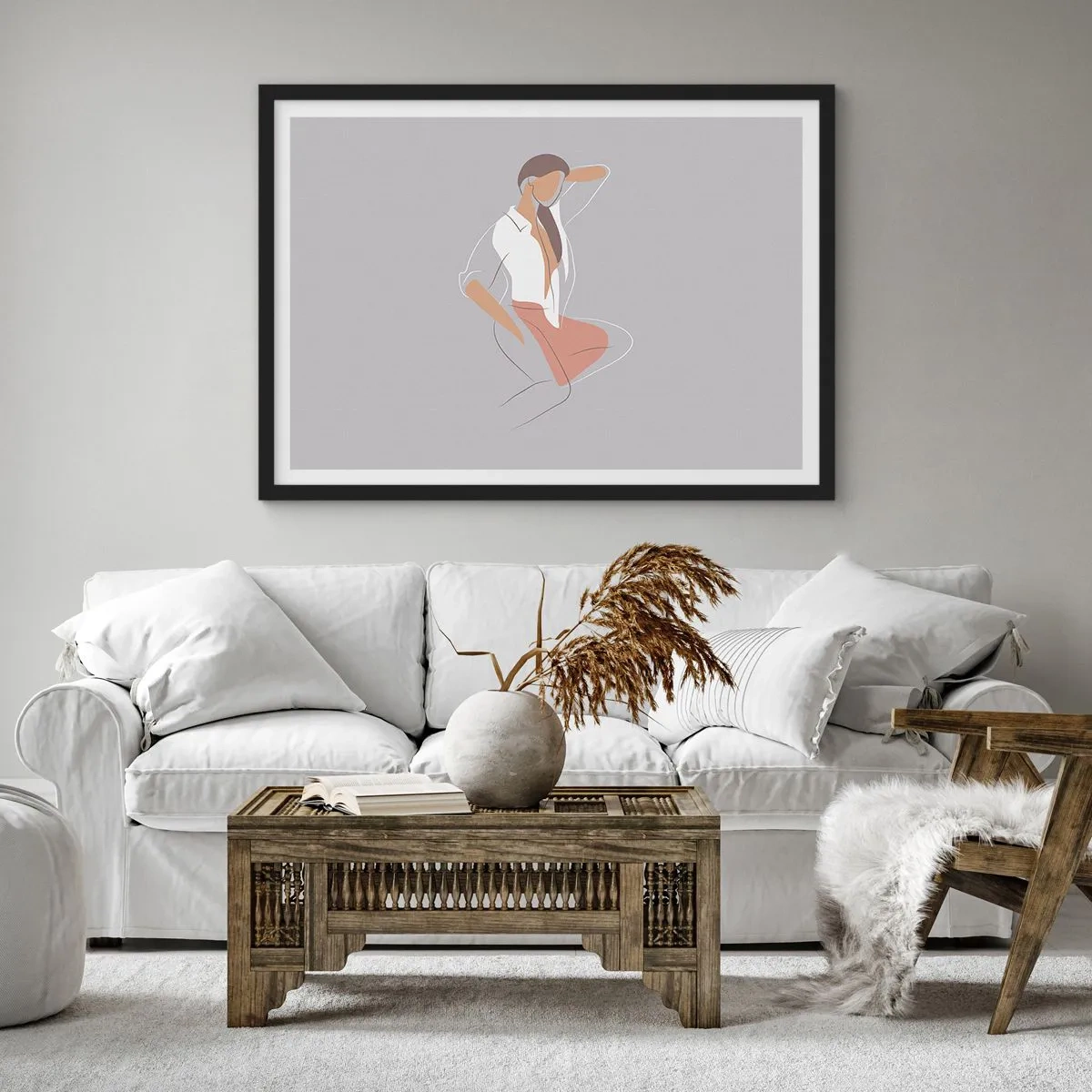 Affiche dans un cadre noir - Poster - Contour gracieux - 91x61 cm