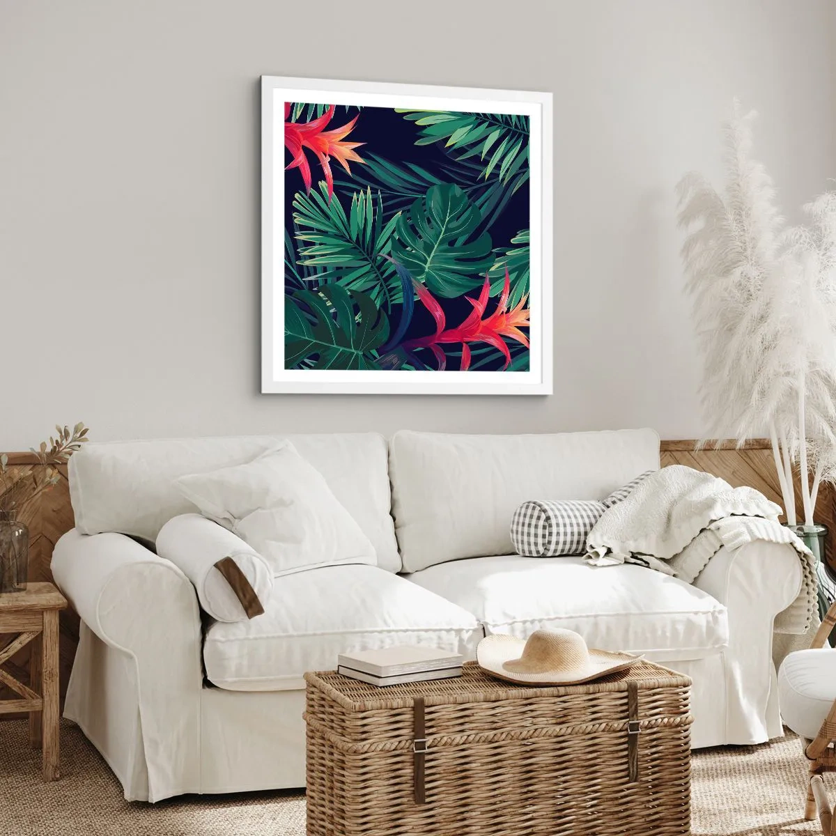 Affiche dans un cadre blanc - Poster - immergé dans la nature - 50x50 cm