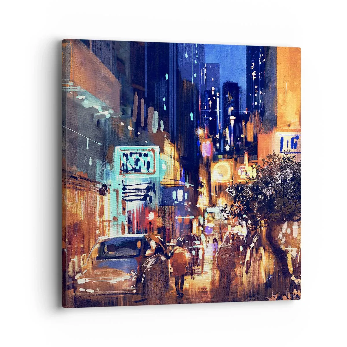 Impression sur toile - Image sur toile - Et la ville ne dort pas - 40x40 cm