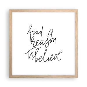 Affiche dans un chêne clair - Poster - C'est possible - 40x40 cm