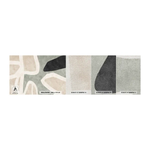 Échantillon de Papier Peint Premium Canvas - Composition pour motif noir - Abstraction, Minimalisme, Art moderne - 100x30 cm