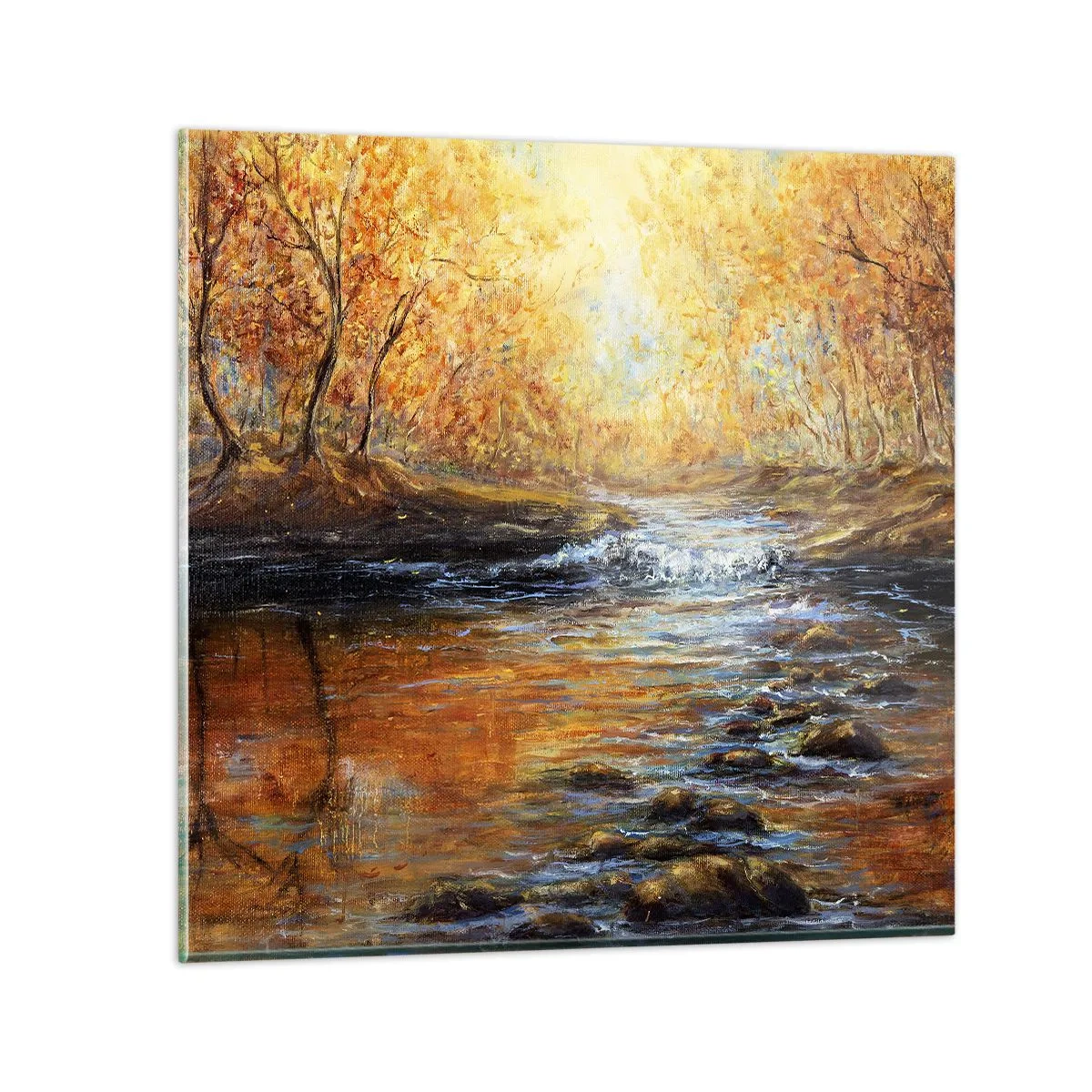 Impression sur verre - Image sur verre - Le ruisseau d'or - 40x40 cm