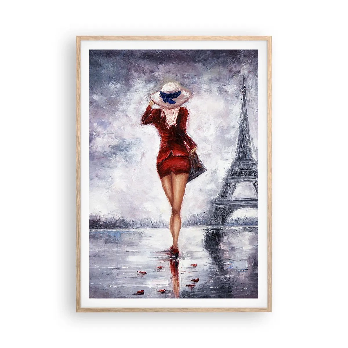 Affiche dans un chêne clair - Poster - Symbole parisien - 70x100 cm