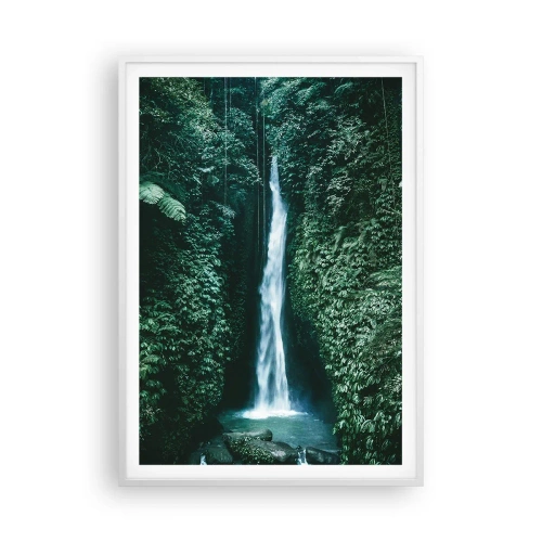 Affiche dans un cadre blanc - Poster - Fontaine tropicale - 70x100 cm