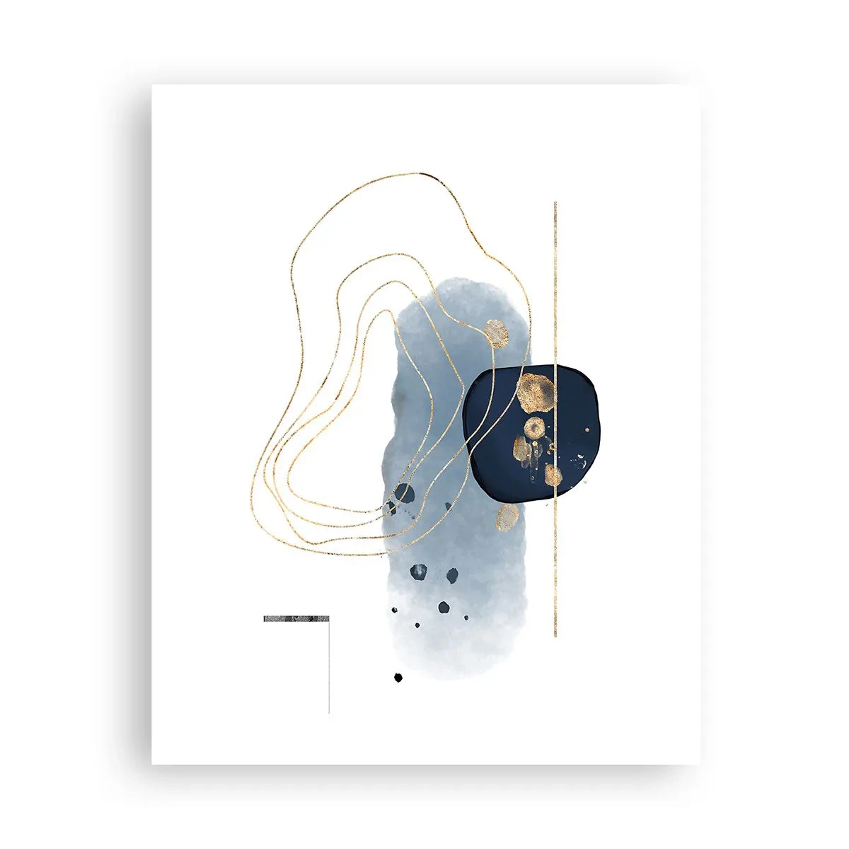 Affiche - Poster - Fantaisie bleu et or - 40x50 cm