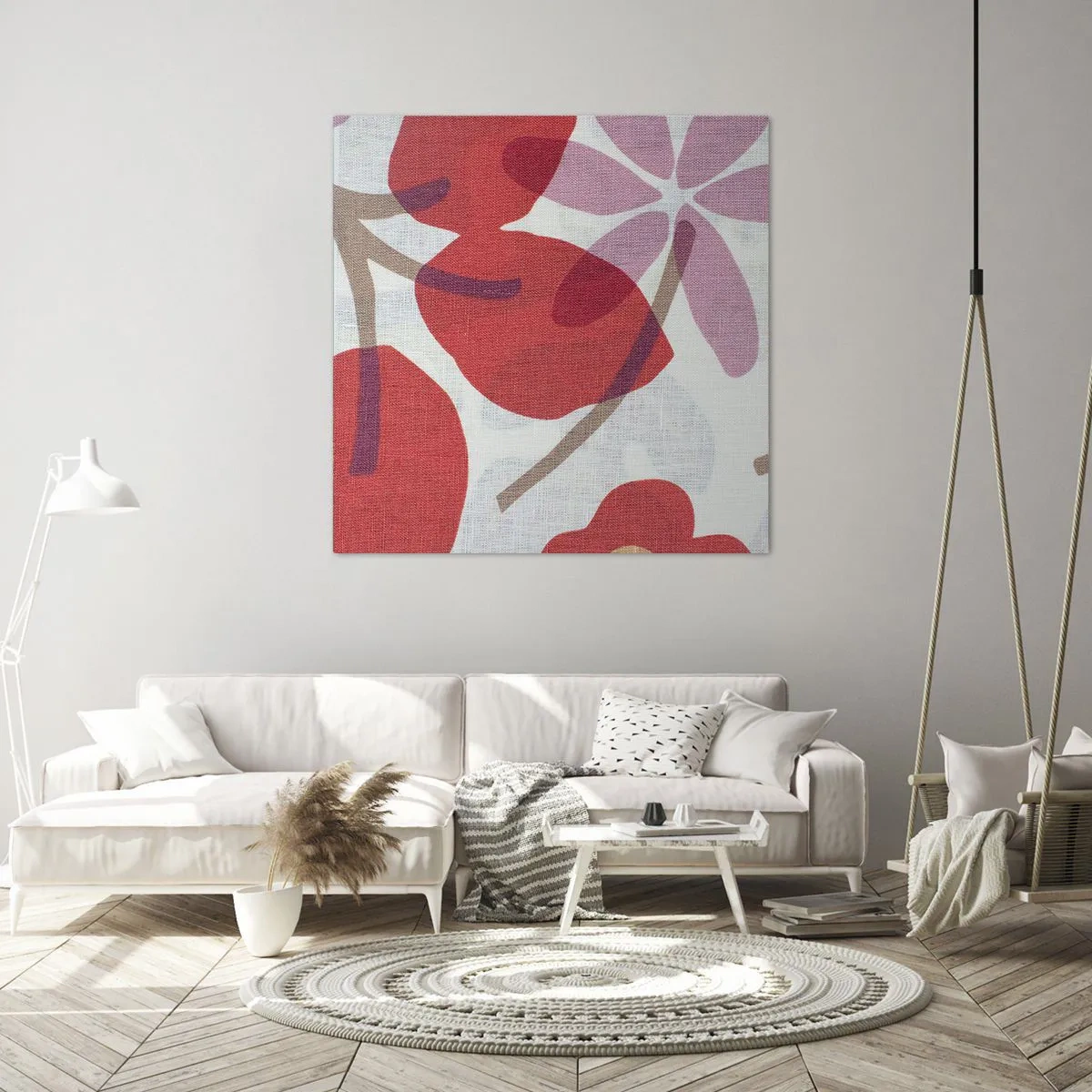 Impression sur toile - Image sur toile - Composition florale dans les roses - 40x40 cm