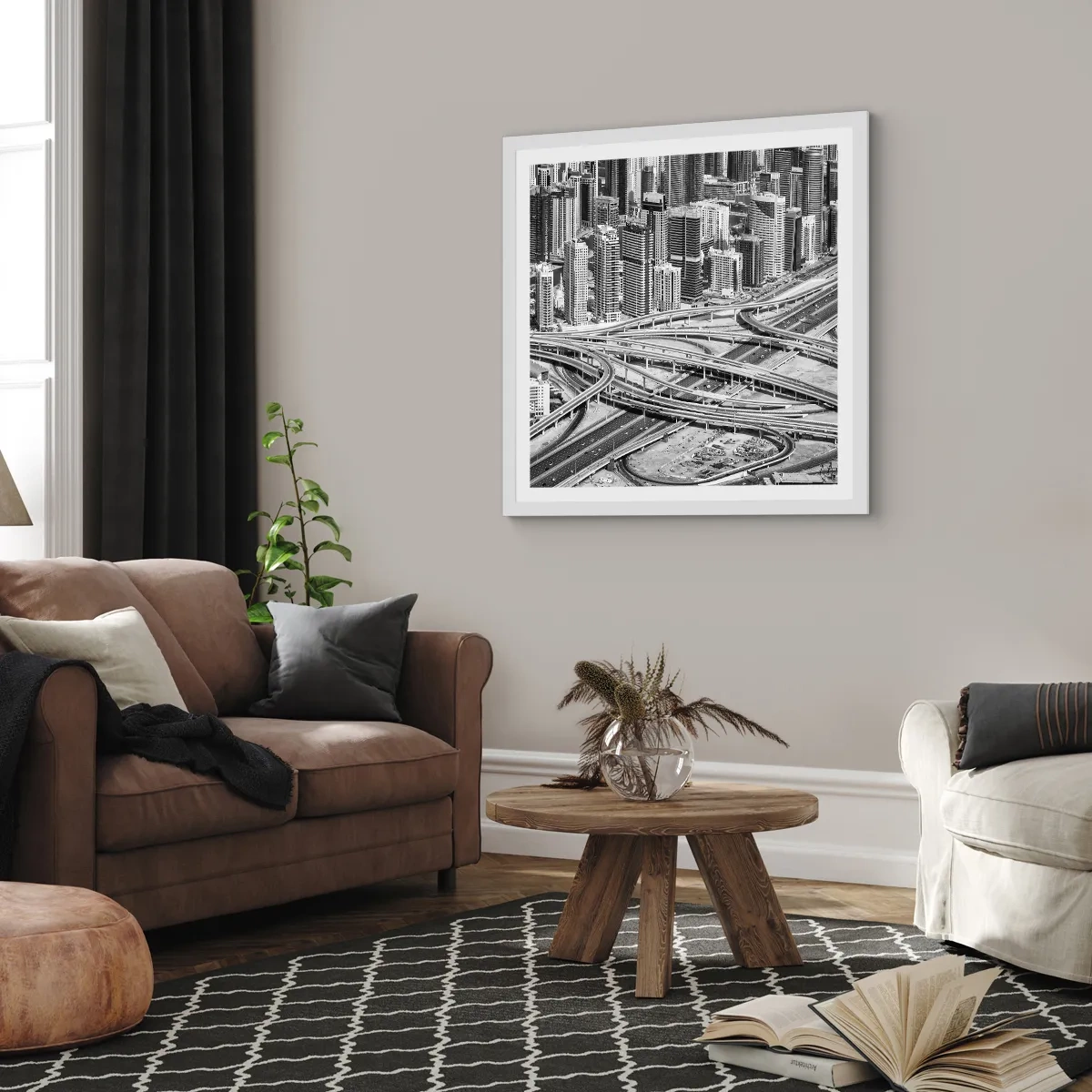 Affiche dans un cadre blanc - Poster - Dubaï - la ville impossible - 40x40 cm