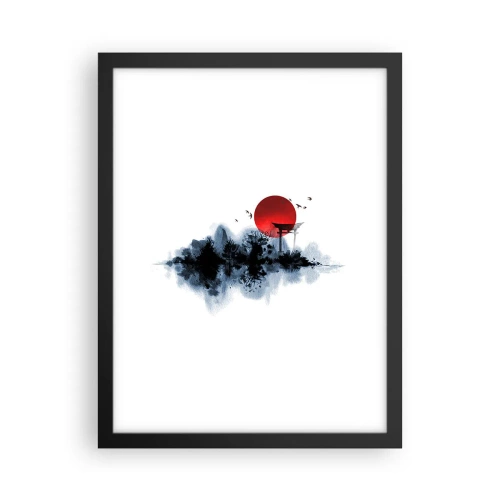Affiche dans un cadre noir - Poster - Vue japonnaise - 30x40 cm