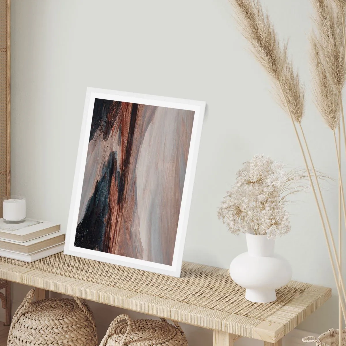 Affiche dans un cadre blanc - Poster - Une vallée tranquille - 30x40 cm