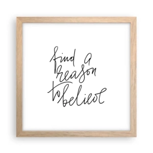 Affiche dans un chêne clair - Poster - C'est possible - 30x30 cm