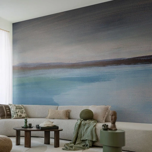 Papier Peint Photo Premium Canvas - Un paysage minimaliste avec une ligne de flottaison et un horizon - 100x70cm - Paysage horizontal - Décoration murale moderne pour le salon et la chambre ARTTOR