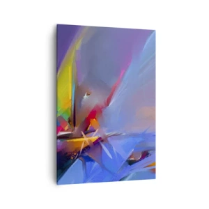 Impression sur toile - Image sur toile - Composition abstraite aux couleurs intenses - 70x100cm - Hélices comme un oiseau - Décoration murale moderne pour le salon et la chambre ARTTOR