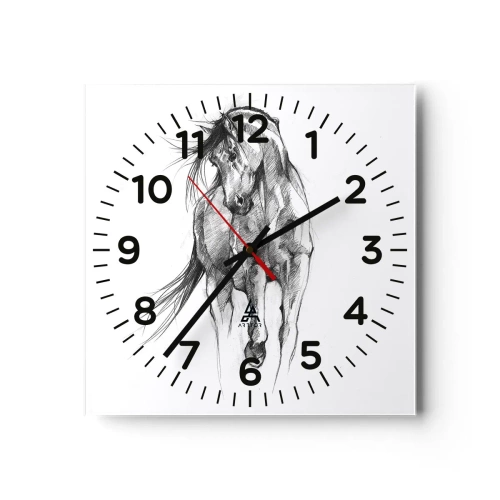 Horloge murale - Pendule murale - D'un trot gracieux - 40x40 cm