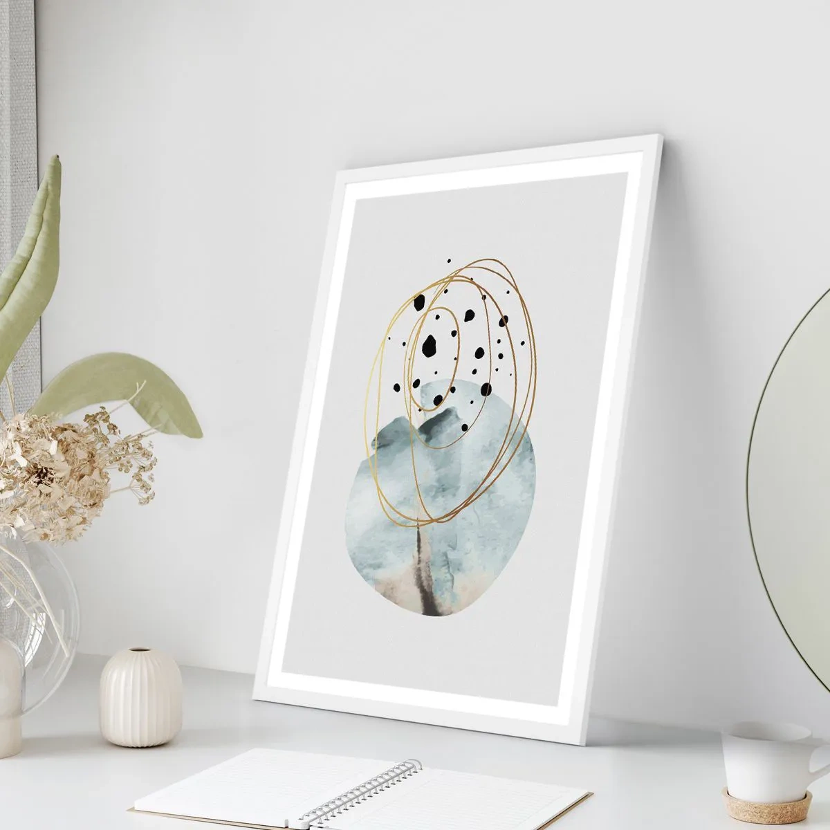Affiche dans un cadre blanc - Poster - Emmêlement de l'espace - 70x100 cm
