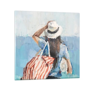 Impression sur verre - Image sur verre - Bienvenue à vos vacances - 50x50 cm