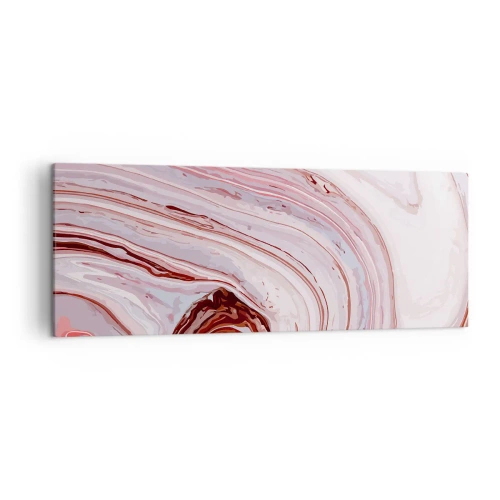 Impression sur toile - Image sur toile - Motif abstrait en rose et blanc - 140x50cm - Tout droit, puis tout en bas - Décoration murale moderne pour le salon et la chambre ARTTOR