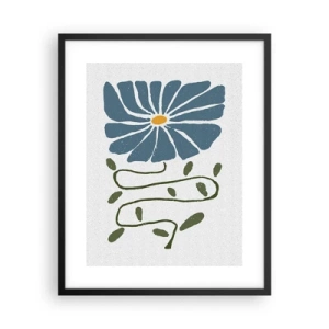 Affiche dans un cadre noir - Poster - Une branche à une fleur - 40x50 cm