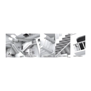 Échantillon de Papier Peint Autocollant Deluxe Sticker - Paradoxes spatiaux - Abstraction, 3D, Architecture - 100x30 cm