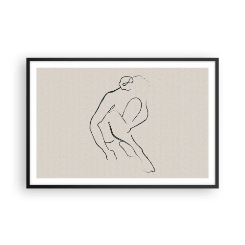 Affiche dans un cadre noir - Poster - Croquis intime - 91x61 cm