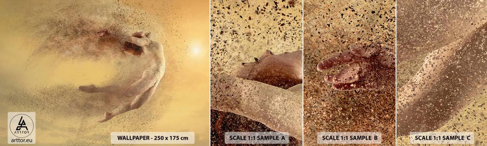 Échantillon de Papier Peint Autocollant Deluxe Sticker - Dans le ravissement de la danse - Abstraction, Femme, Graphique - 100x30 cm