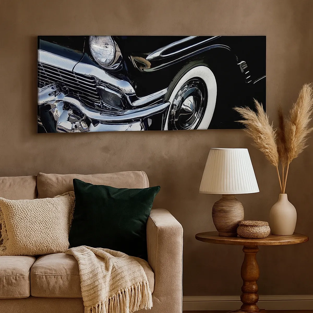 Impression sur toile - Image sur toile - Classique en argent, noir et blanc - 30x30 cm