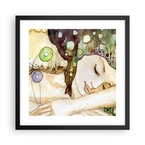 Affiche dans un cadre noir - Poster - Un rêve violet émeraude - 40x40 cm