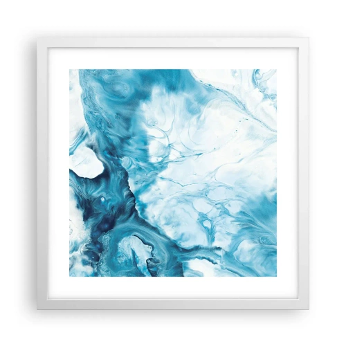Affiche dans un cadre blanc - Poster - Concert de bleu - 40x40 cm
