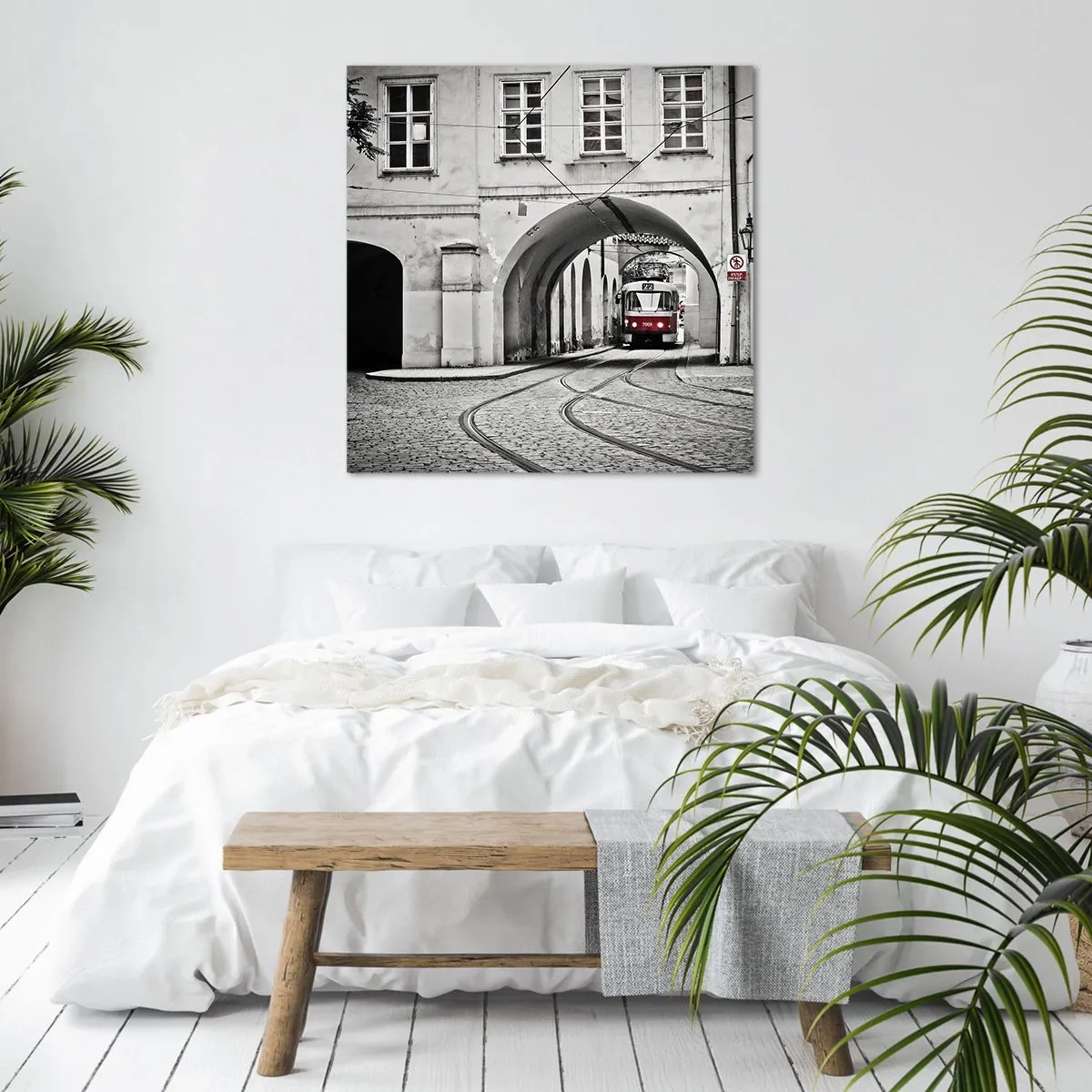 Impression sur toile - Image sur toile - Dans le labyrinthe de la ville - 40x40 cm