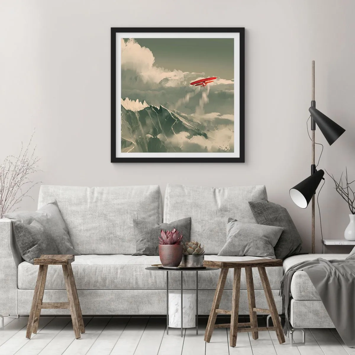 Affiche dans un cadre noir - Poster - Pionnier intrépide - 50x50 cm