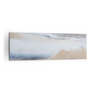 Impression sur toile - Image sur toile - Paysage d'hiver abstrait dans les tons de blanc et de bleu - 160x50cm - Composition hivernale - Décoration murale moderne pour le salon et la chambre ARTTOR